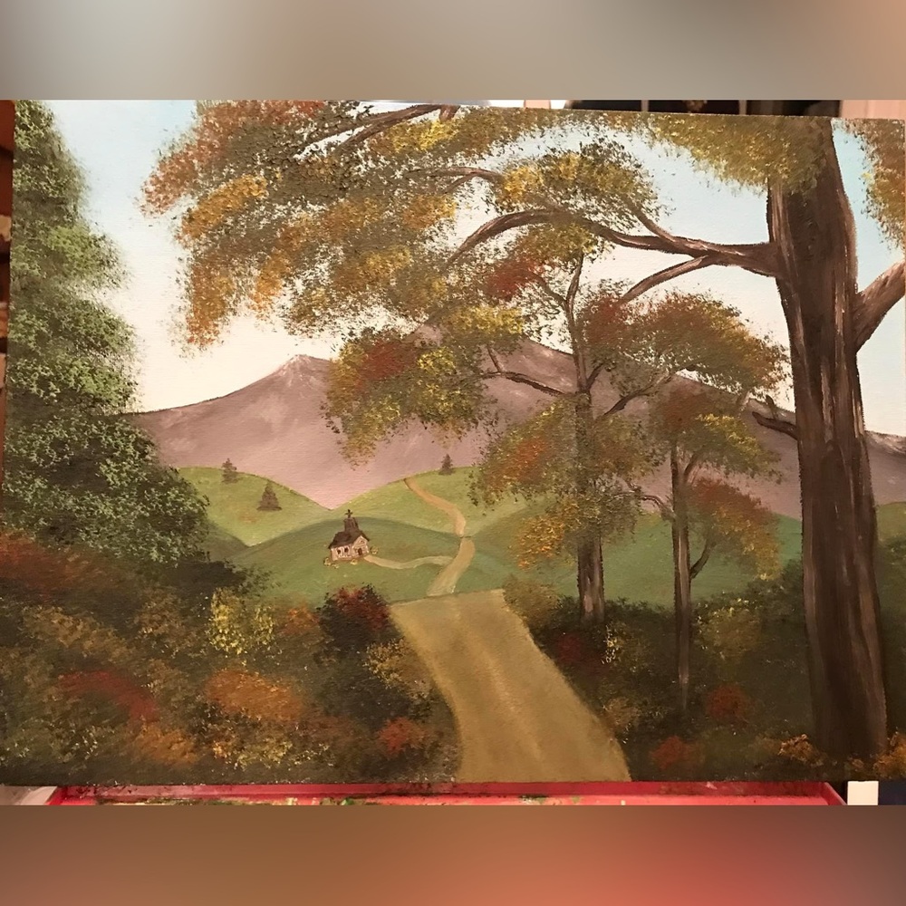 Tranquil Green Landscape Painting
